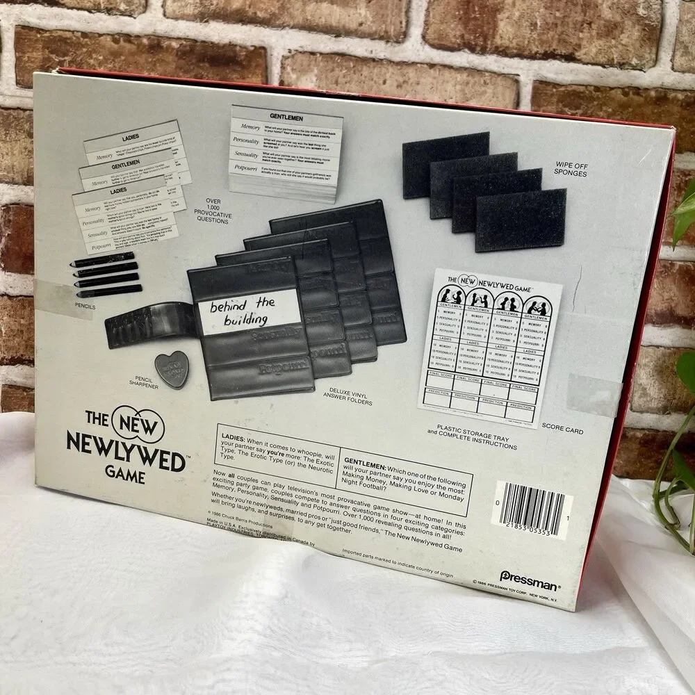 Vtg 1986 The New Newlywed Game Pressman Board Game TV Show Party, Complete, Used